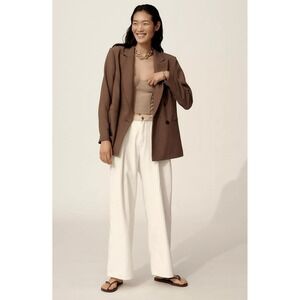 Anthropologie Maeve Oversized Blazer Jacket Size Small Double‎ Breasted Brown